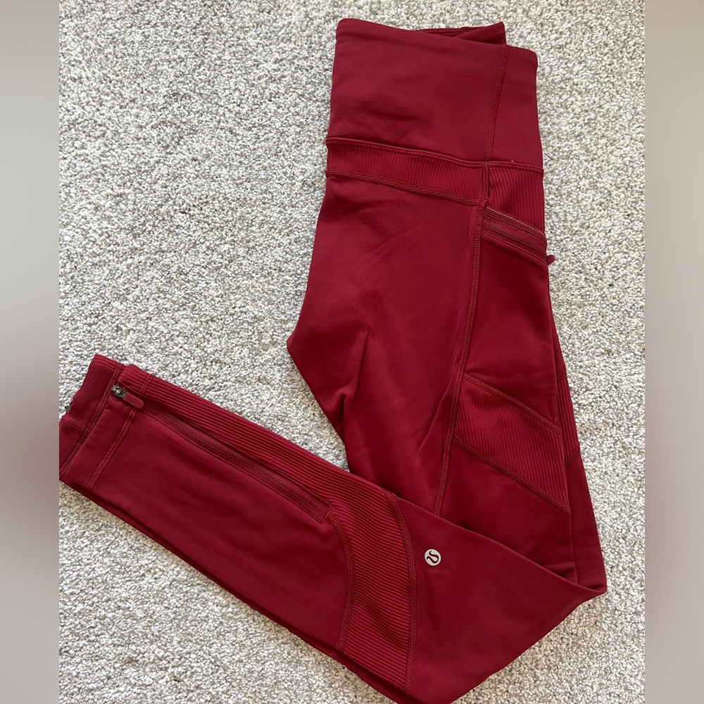 red lululemon leggings